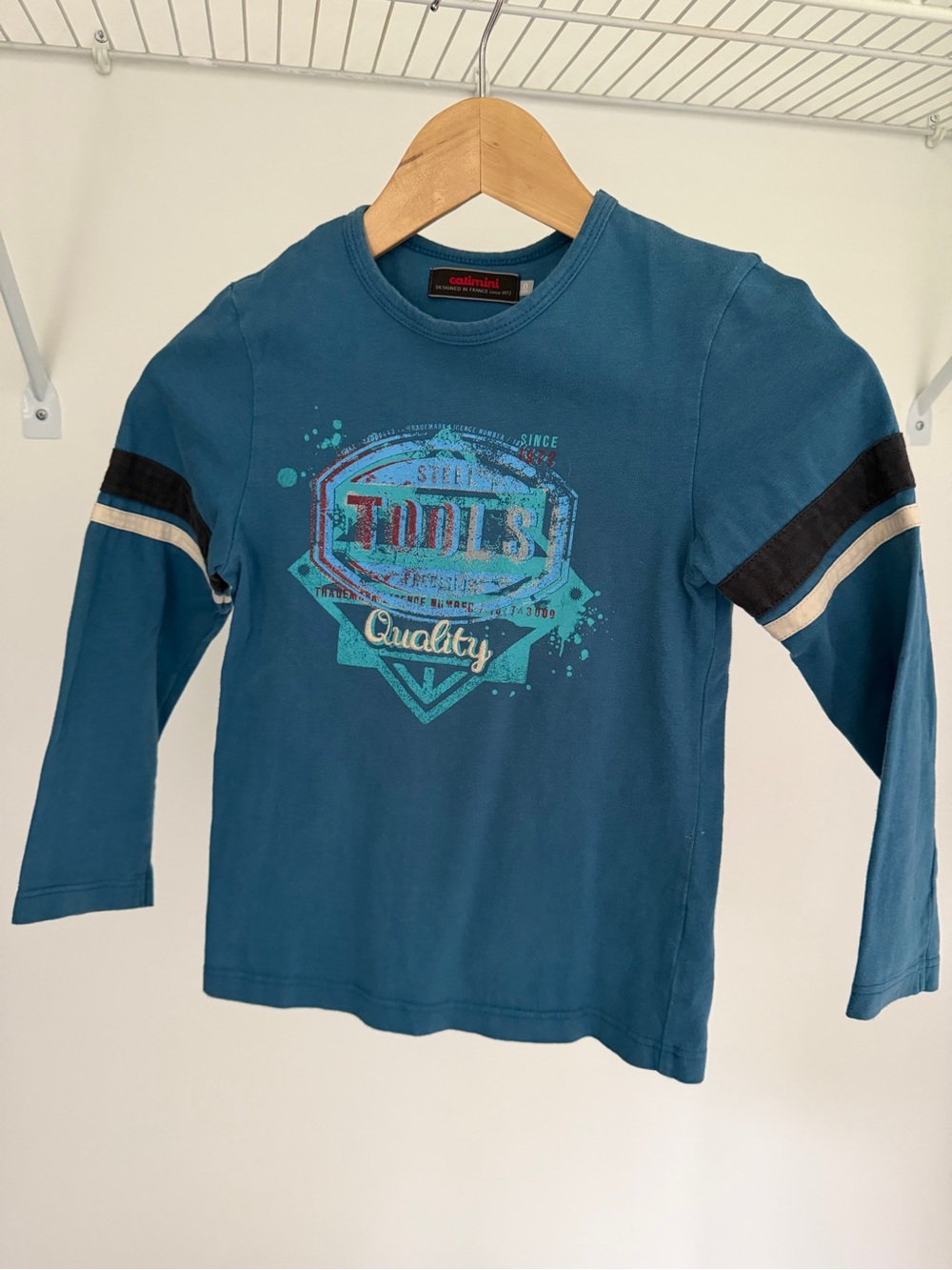 Catamini France Teal Graphic Long-Sleeve Tee - Boys